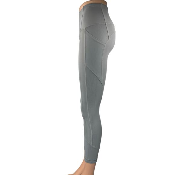 Lululemon Gray Mesh Pocket Yoga Workout Running Athletic Leggings Pants Size 2 - Picture 2 of 5